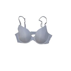 VICTORIA’S SECRET T SHIRT LIGHTLY LINED UNDERWIRED CLEAR BLUE EMBRACE BRA 34C